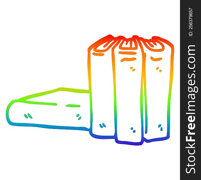 Rainbow Gradient Line Drawing Cartoon Books