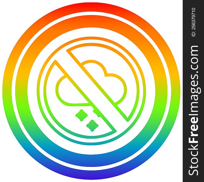 no cold weather circular icon with rainbow gradient finish. no cold weather circular icon with rainbow gradient finish