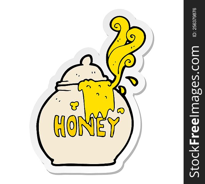 sticker of a cartoon honey pot