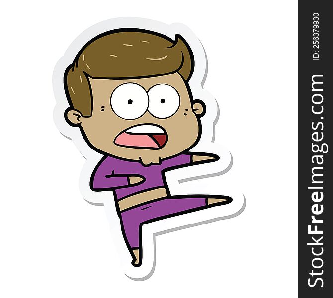 Sticker Of A Cartoon Shocked Man