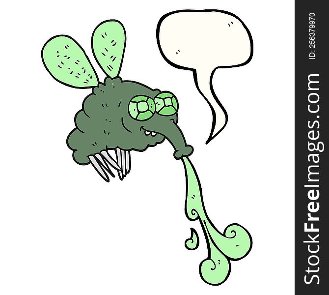 Speech Bubble Cartoon Gross Fly