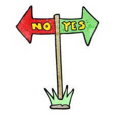 Textured Cartoon Yes And No Sign Royalty Free Stock Photography Textured Cartoon Yes And No Sign Royalty Free Stock Photography