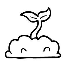 Free Cartoon Growing Seedling Stock Images - 256384254