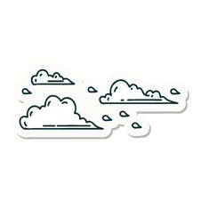Sticker Of Tattoo Style Floating Clouds Stock Image