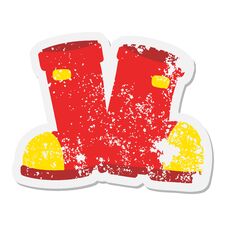 Pair Of Wellington Boots Grunge Sticker Stock Photo Pair Of Wellington Boots Grunge Sticker Stock Photo
