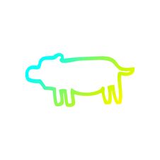 Cold Gradient Line Drawing Cartoon Animal Symbol Royalty Free Stock Photography