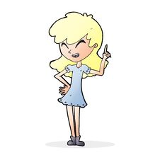 Cartoon Girl Making Point Royalty Free Stock Photography