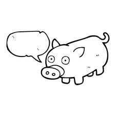 Speech Bubble Cartoon Piglet Stock Photos
