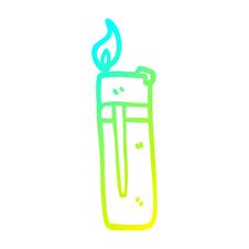 Cold Gradient Line Drawing Cartoon Disposable Lighter Stock Images