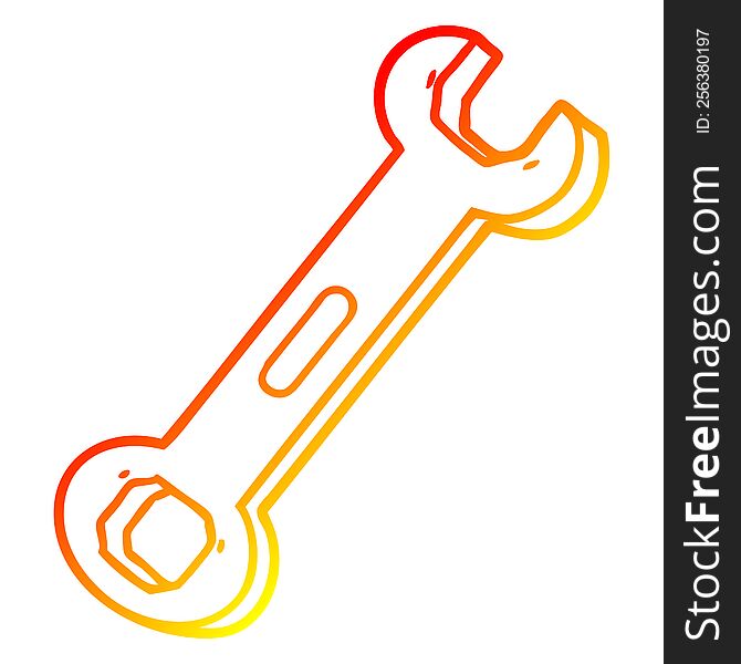 Warm Gradient Line Drawing Cartoon Spanner