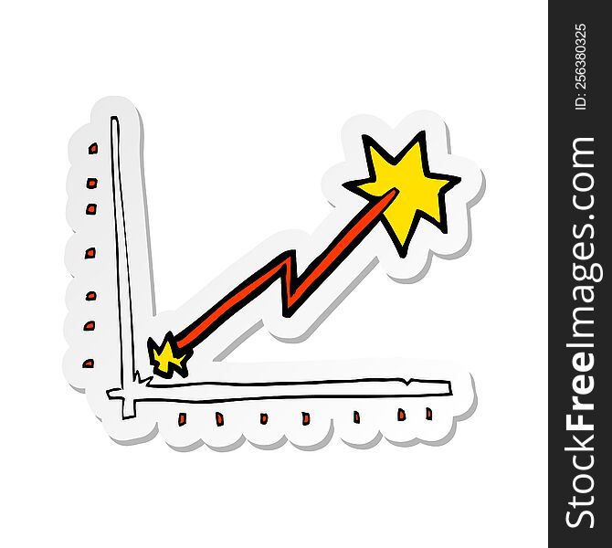 sticker of a cartoon business chart doodle