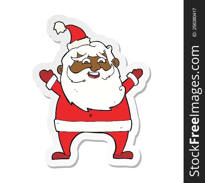 sticker of a jolly santa cartoon