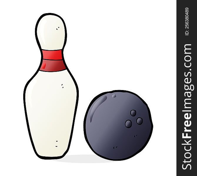 ten pin bowling cartoon