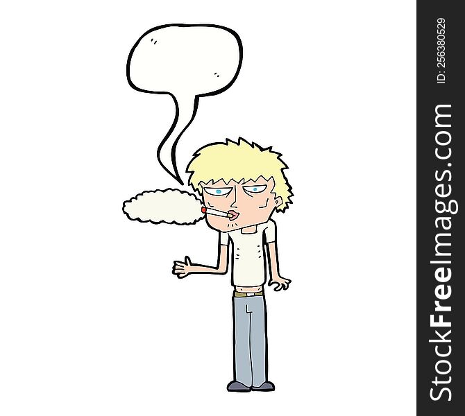 cartoon smoker with speech bubble