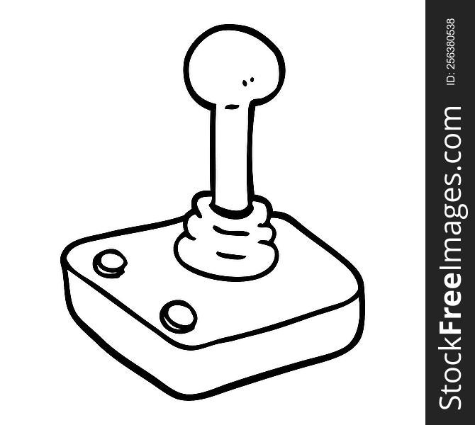 black and white cartoon joystick