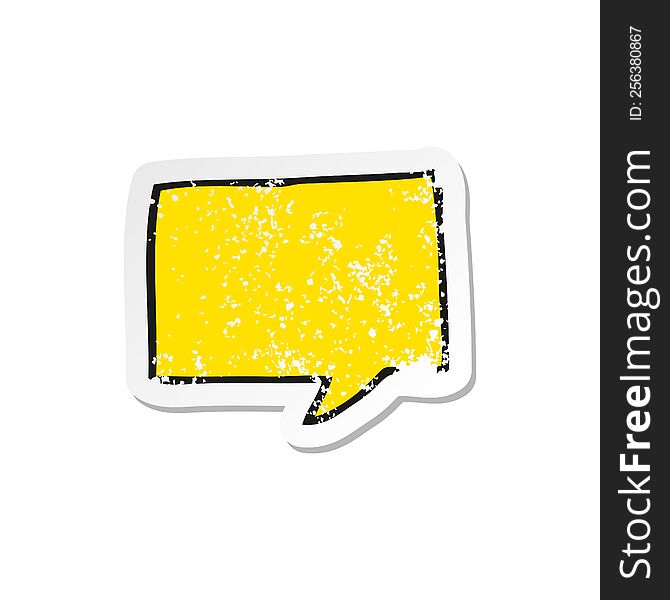 Retro Distressed Sticker Of A Cartoon Speech Bubble