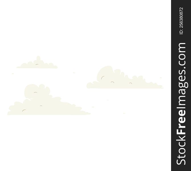 flat color style cartoon clouds drifting by