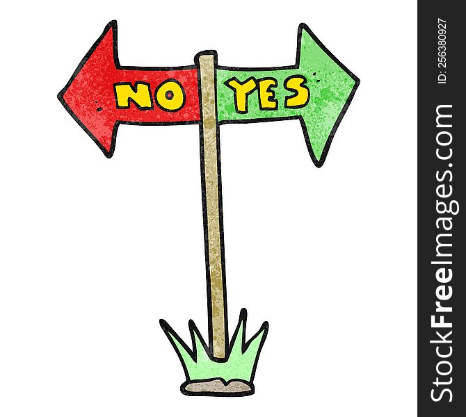 textured cartoon yes and no sign