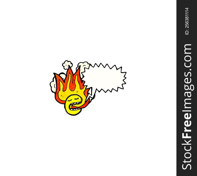 Flaming Emoticon Face Cartoon