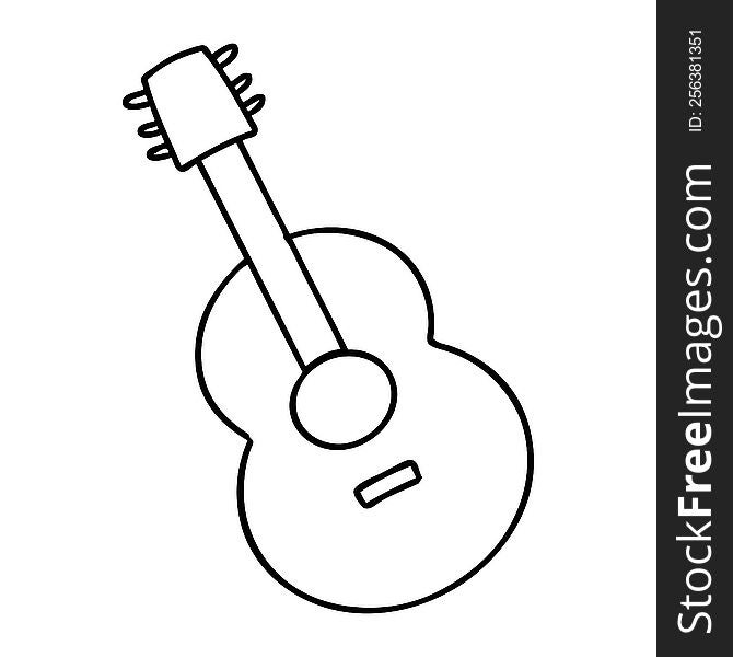 line doodle of an acoustic guitar