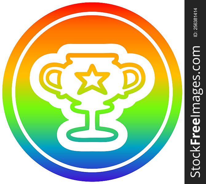 Trophy Cup Circular In Rainbow Spectrum