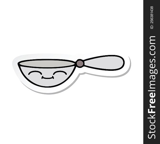 sticker of a cute cartoon measuring spoon