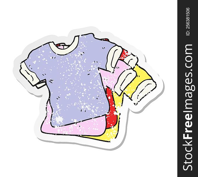 retro distressed sticker of a cartoon t shirts