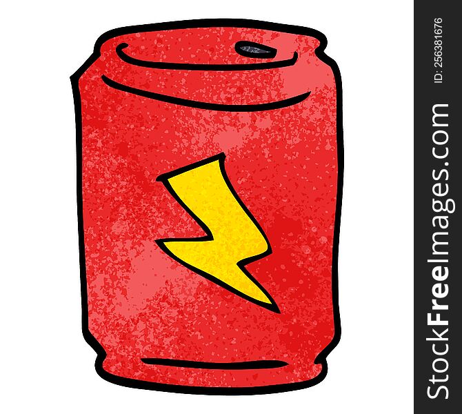 cartoon doodle of a can of energy drink