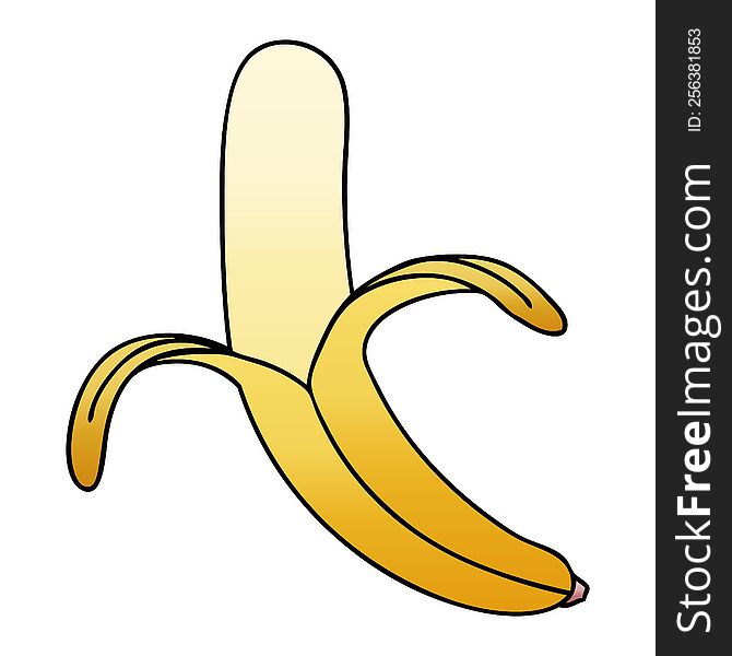 Quirky Gradient Shaded Cartoon Banana