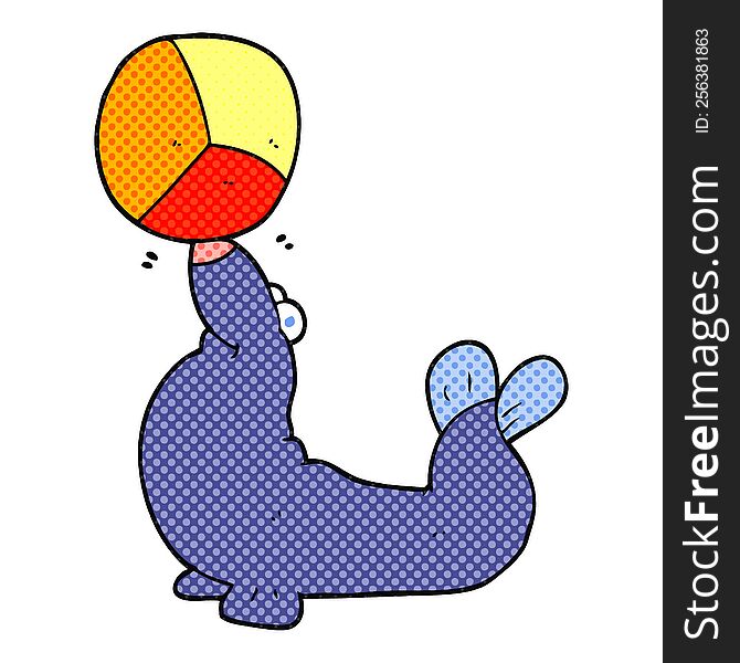 Cartoon Seal Balancing Ball
