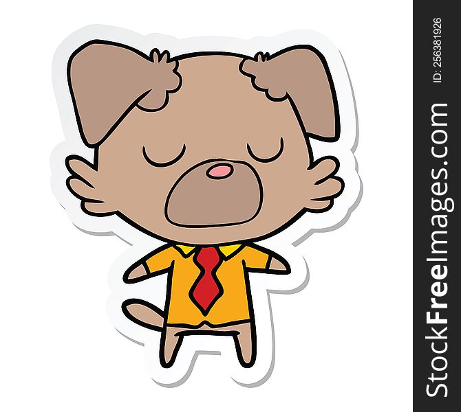 Sticker Of A Cartoon Dog Manager