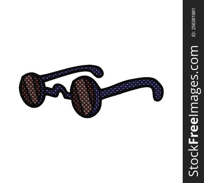 freehand drawn comic book style cartoon sunglasses