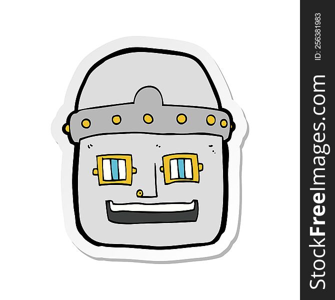 sticker of a cartoon robot head
