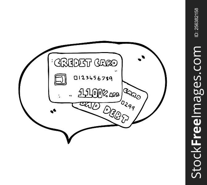 speech bubble cartoon credit cards