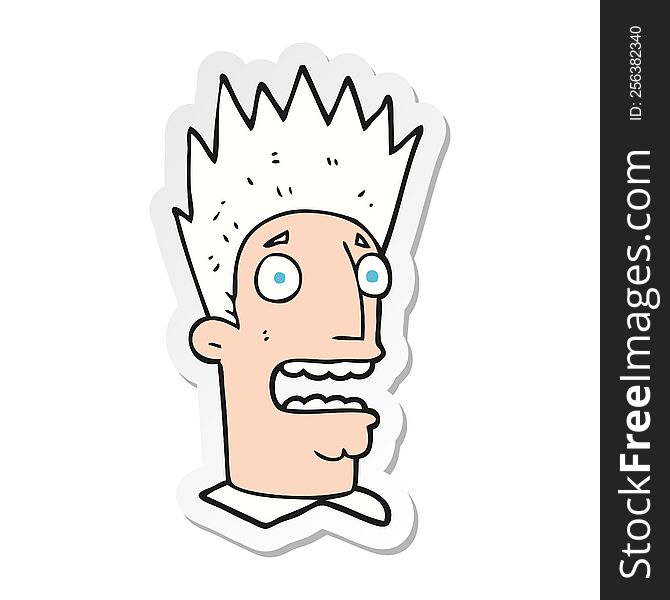 sticker of a cartoon shocked man