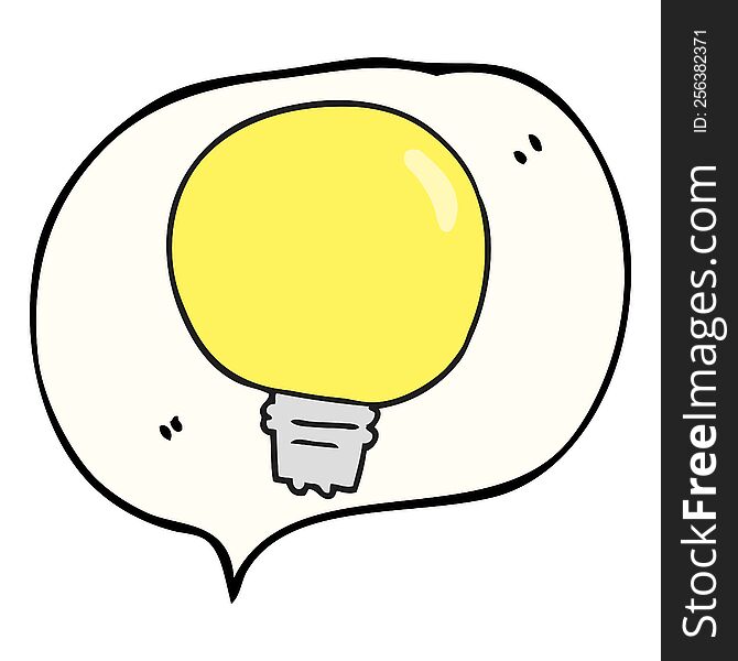 speech bubble cartoon light bulb