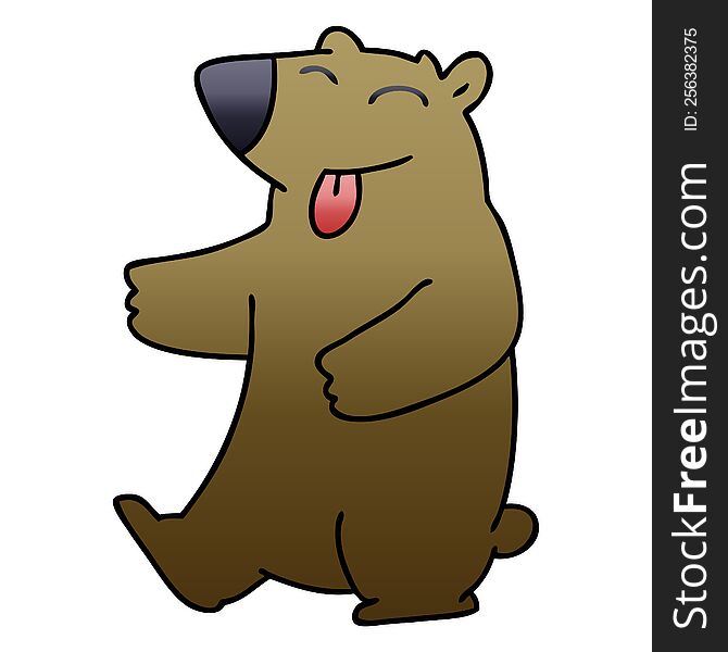 Quirky Gradient Shaded Cartoon Bear
