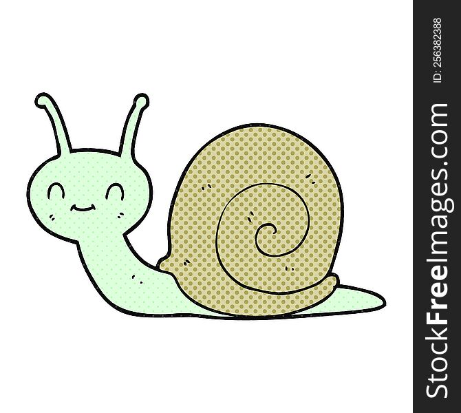 freehand drawn cartoon cute snail