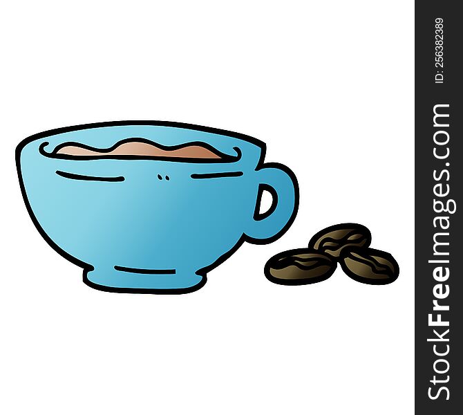Vector Gradient Illustration Cartoon Espresso Cup