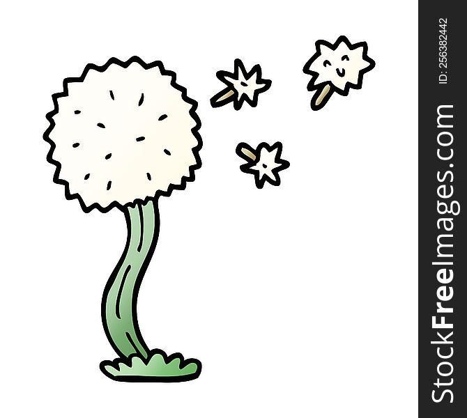 cartoon doodle blowing dandelion