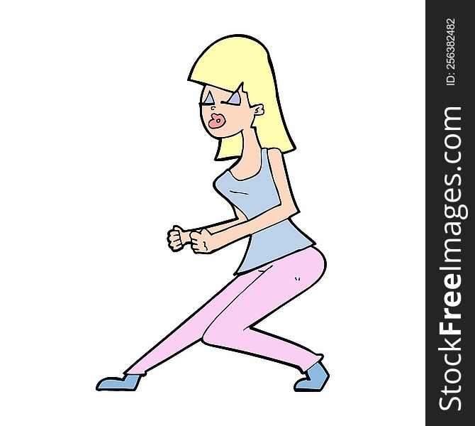 Cartoon Crazy Dancing Girl