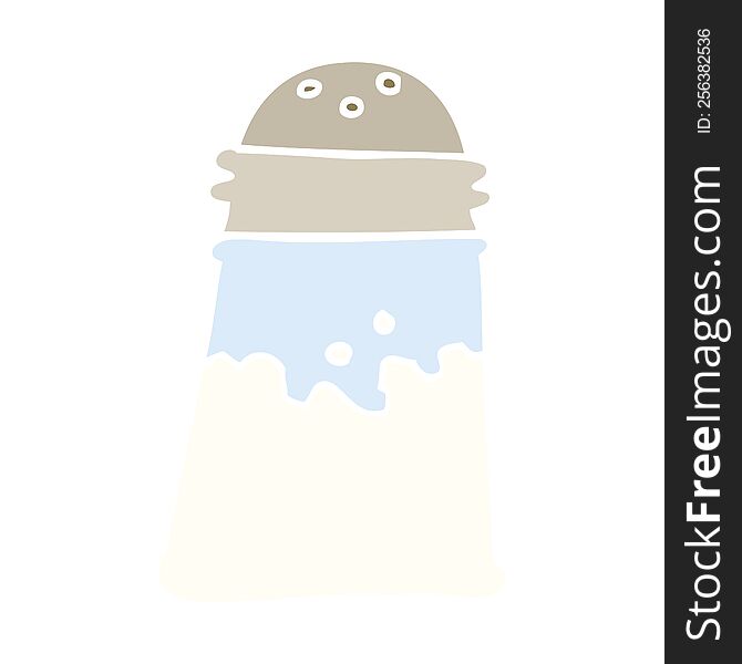 Flat Color Illustration Cartoon Salt Shaker