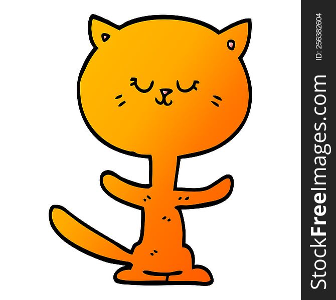cartoon doodle dancing cat