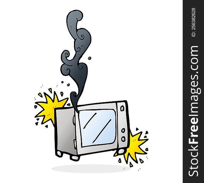 cartoon exploding microwave