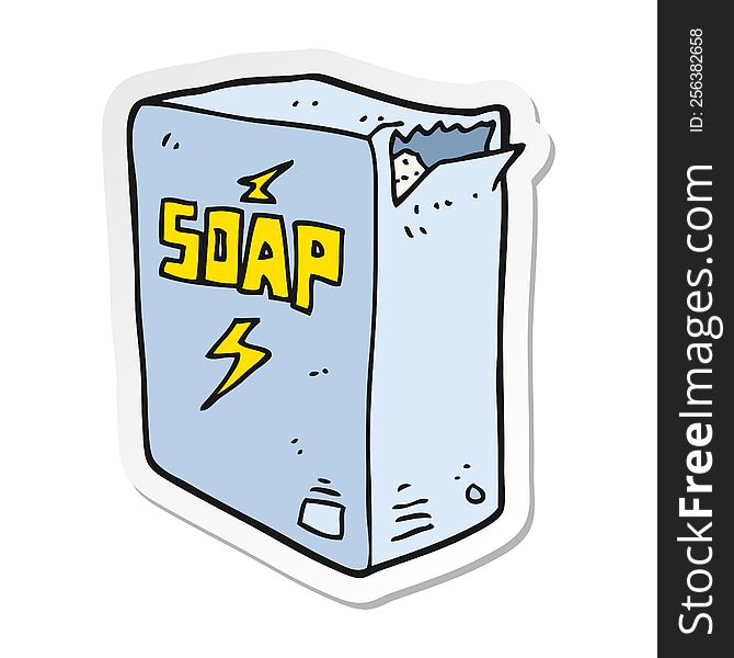 Sticker Of A Cartoon Soap Box