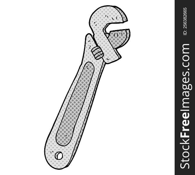 freehand drawn cartoon adjustable spanner