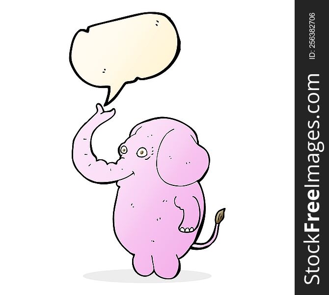 Cartoon Funny Elephant With Speech Bubble