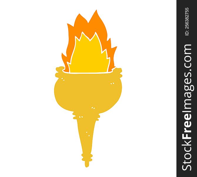 flat color style cartoon flaming torch