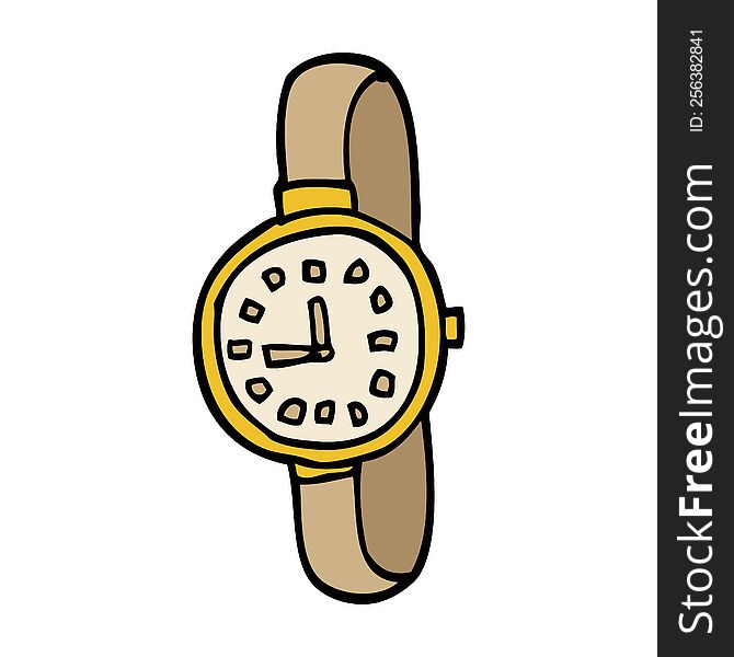 cartoon doodle wrist watch