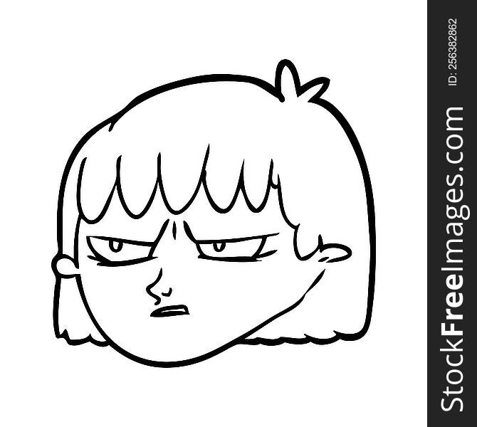 line drawing of a angry woman. line drawing of a angry woman